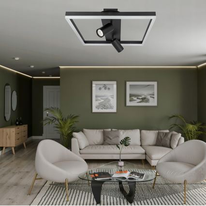 Oprawa sufitowa LED/38W/230V + 2xGU10/30W czarna