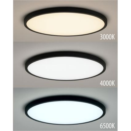Oprawa sufitowa LED/40W/230V 3000/4000/6500K śr. 50 cm czarna
