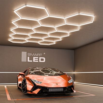 Oprawa sufitowa LED HEXAGON LED/456W/85-265V 4000K 522x298 cm CRI 90 IP54 biała