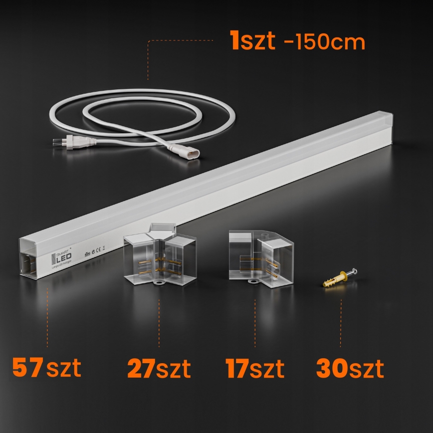 Lampa sufitowa LED HEXAGON 456W 85-265V 6500K 522x298 cm CRI 90 IP54 biała