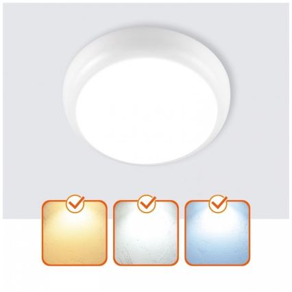 LED łazienkowa oprawa sufitowa DEFENDER LED/12/18/24W/230V 3000/4000/6500K IP65 śr. 30 cm biała