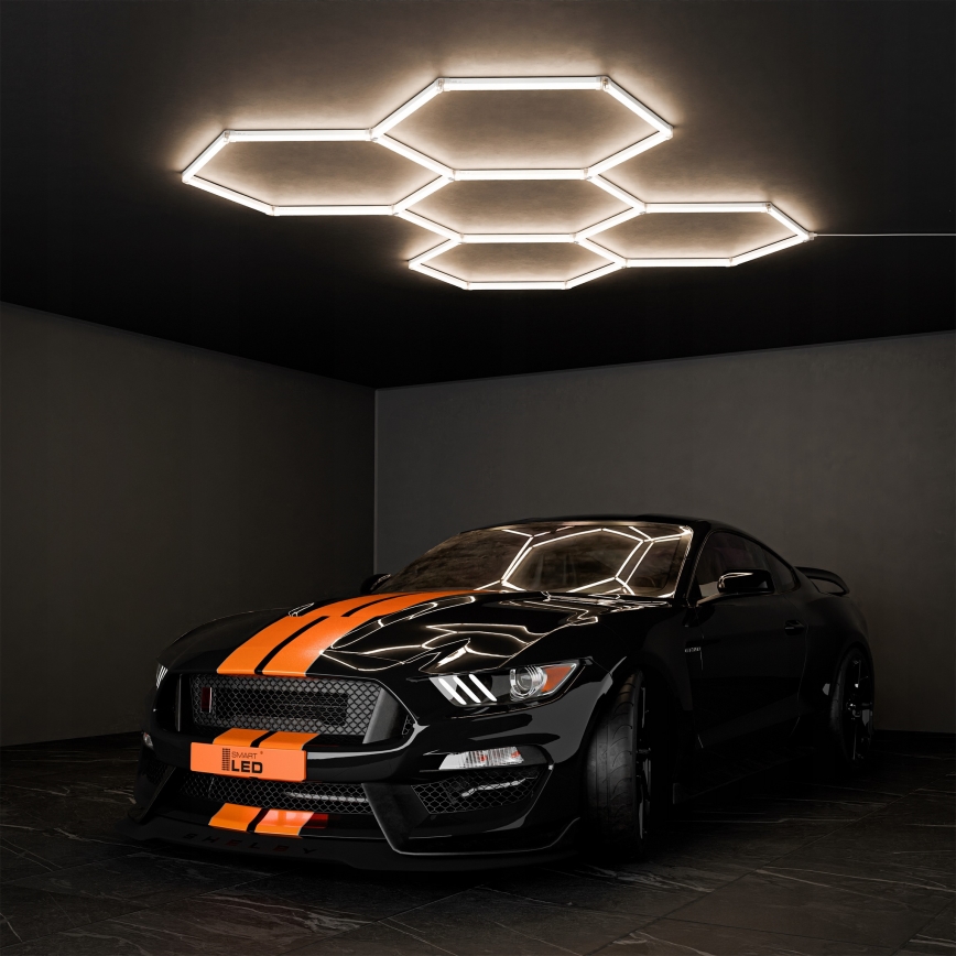 Oprawa sufitowa LED HEXAGON LED/192W/85-265V 4000K 298x209 cm CRI 90 IP54 biała