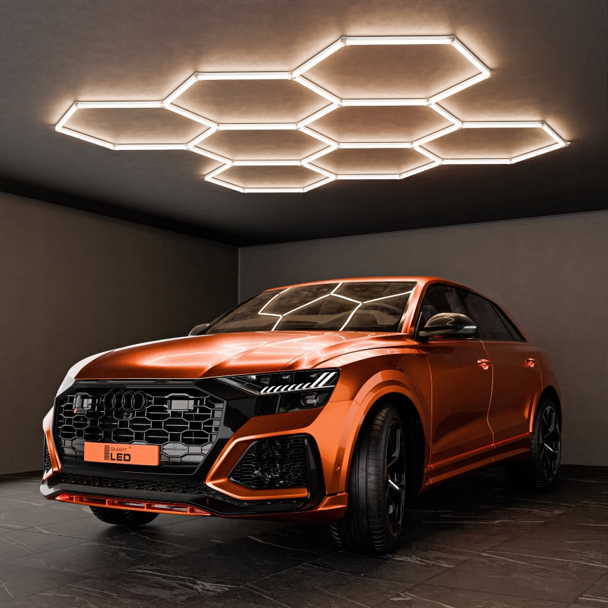 Oprawa sufitowa LED HEXAGON LED/280W/85-265V 4000K 313x298 cm CRI 90 IP54 biała