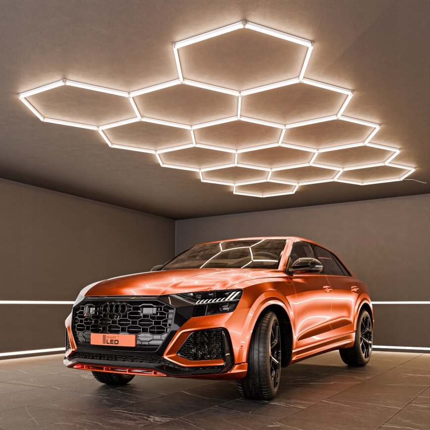 Oprawa sufitowa LED HEXAGON LED/456W/85-265V 4000K 522x298 cm CRI 90 IP54 biała