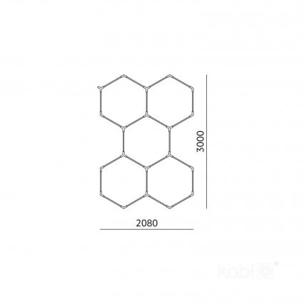 Oprawa sufitowa LED HEXLINE LED/216W/230V 6500K 208x300 cm biała