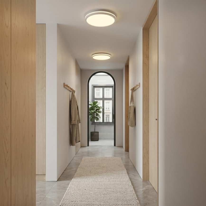 Oprawa sufitowa LED HUGO 12/18/24W, 230V, 3000/4000/6500K, Ø 30 cm, IP54, biała