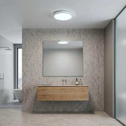 Oprawa sufitowa LED HUGO 12/18/24W, 230V, 3000/4000/6500K, Ø 30 cm, IP54, biała
