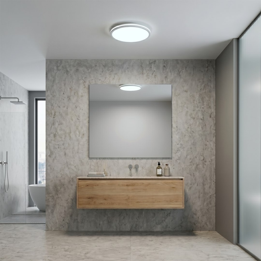 Oprawa sufitowa LED HUGO 12/18/24W, 230V, 3000/4000/6500K, Ø 30 cm, IP54, biała