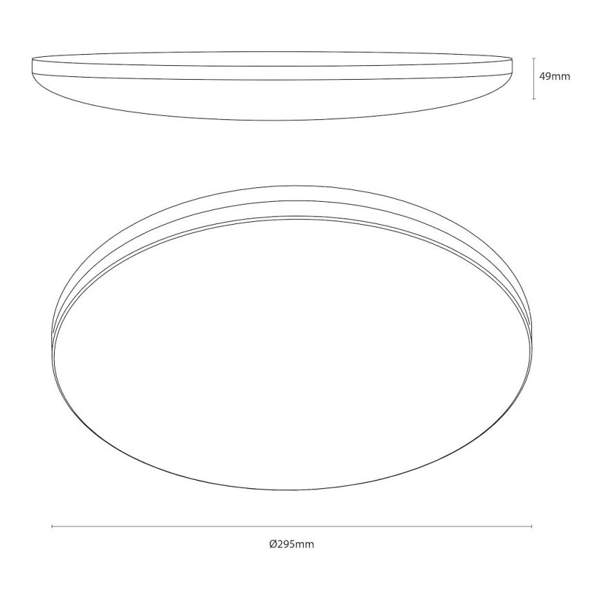 Oprawa sufitowa LED HUGO 12/18/24W, 230V, 3000/4000/6500K, Ø 30 cm, IP54, biała