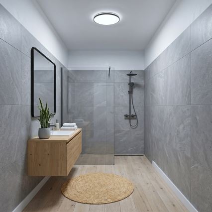 Lampa sufitowa LED HUGO LED/12/18/24W/230V 3000/4000/6500K Ø 30 cm IP54 czarna