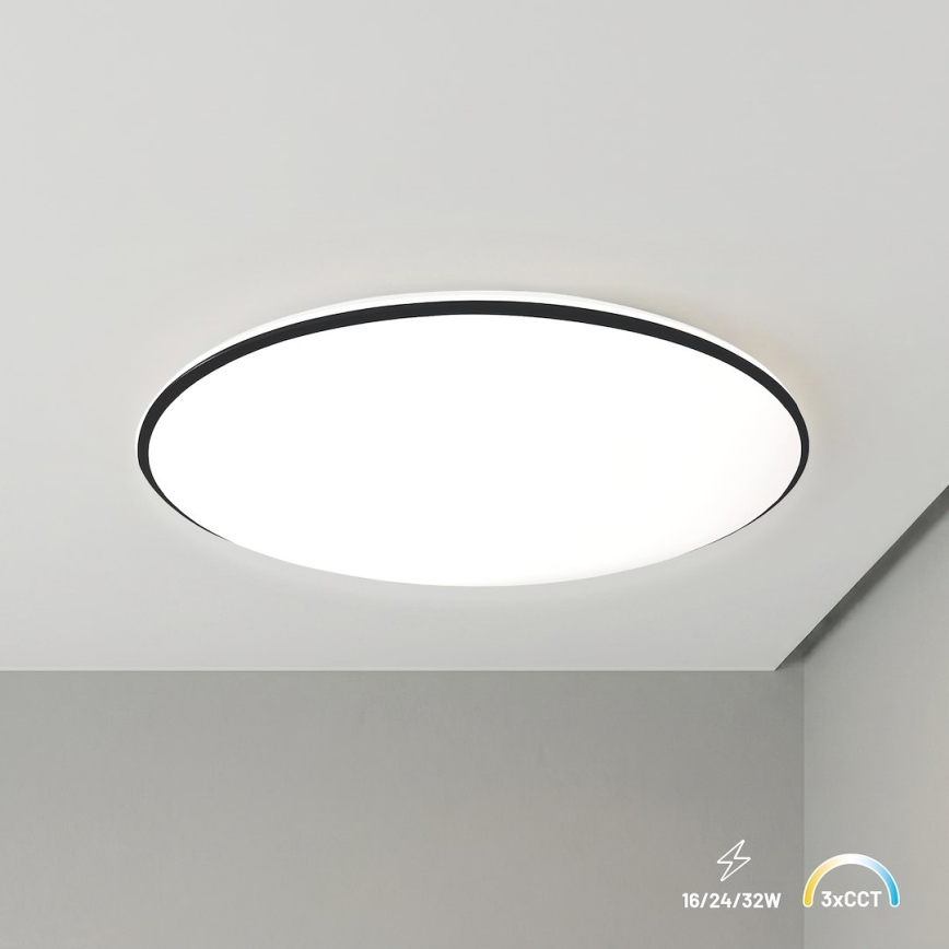 Lampa sufitowa LED HUGO LED/16/24/32W/230V 3000/4000/6500K śr. 37 cm IP54 czarna