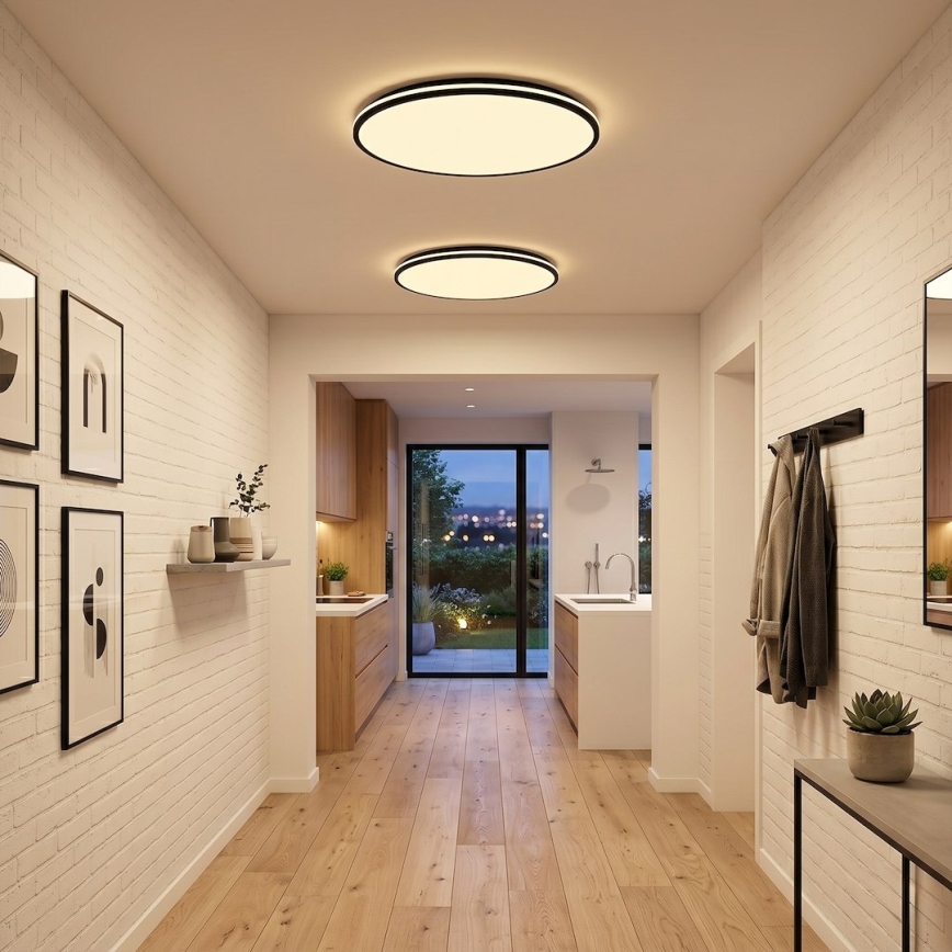 Oprawa sufitowa LED HUGO LED/21/32/42W/230V 3000/4000/6500K średnica 45 cm IP54 czarna