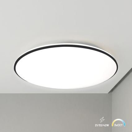 Oprawa sufitowa LED HUGO LED/21/32/42W/230V 3000/4000/6500K średnica 45 cm IP54 czarna