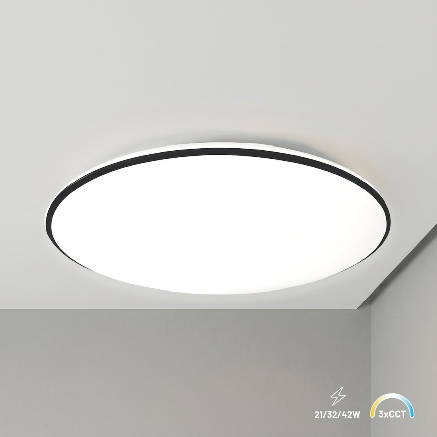 Oprawa sufitowa LED HUGO LED/21/32/42W/230V 3000/4000/6500K średnica 45 cm IP54 czarna