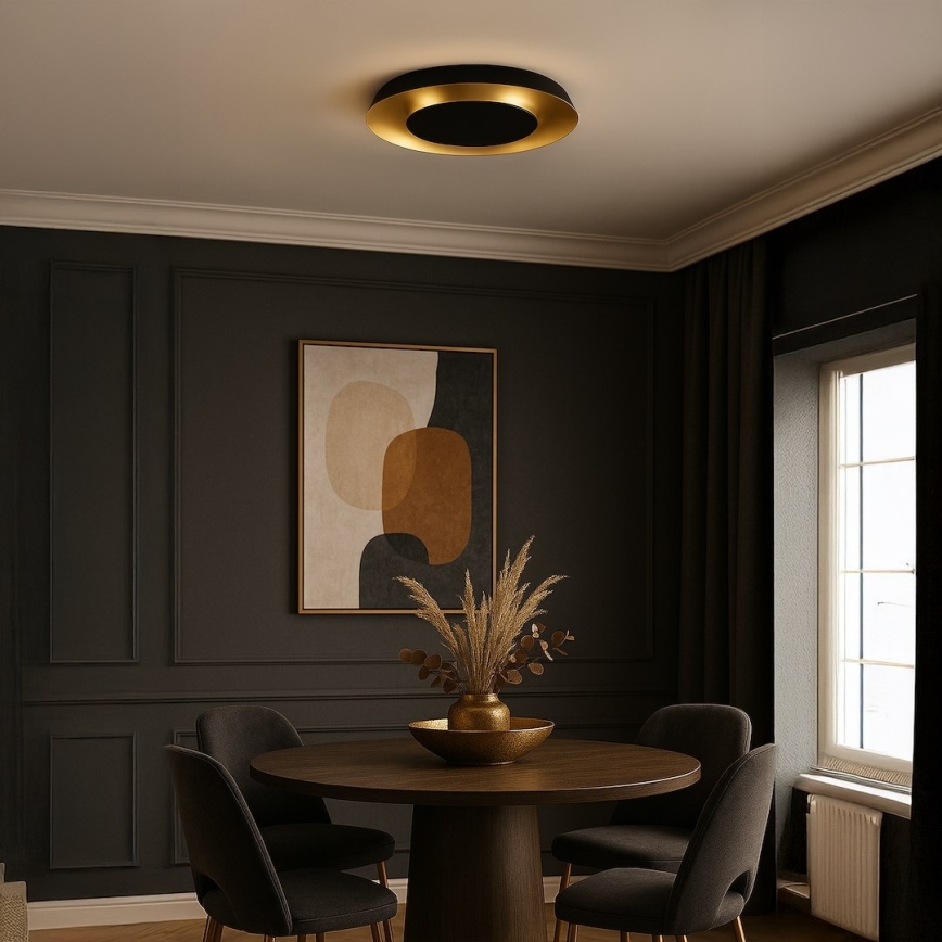 Oprawa sufitowa LED PIATTINO LED/30W/230V 3000/4000/6000K Ø 40 cm czarny/złoty