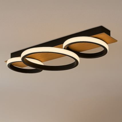 Oprawa sufitowa LED ROWENA LED/18W/230V czarna/brązowa