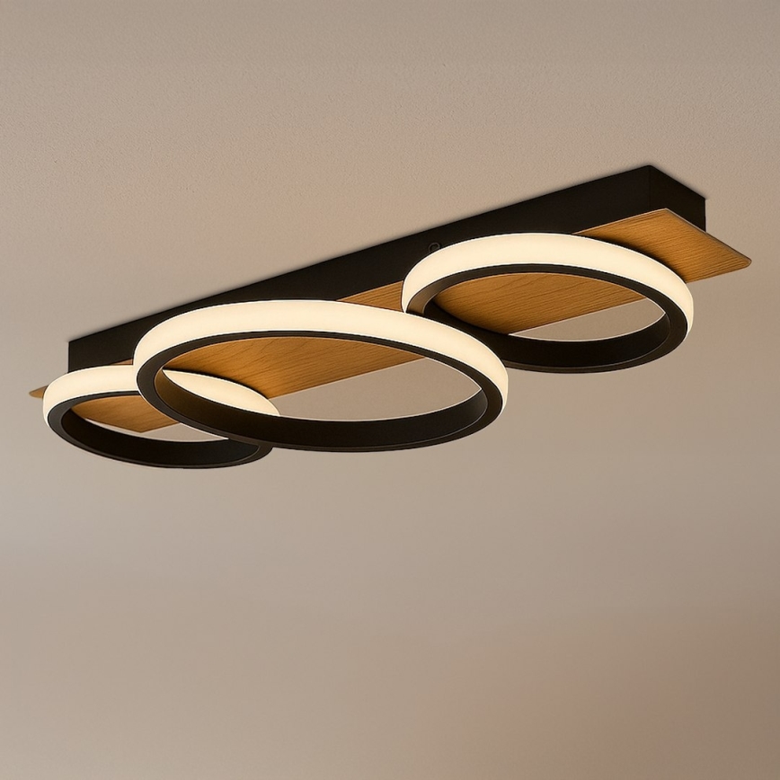 Oprawa sufitowa LED ROWENA LED/18W/230V czarna/brązowa