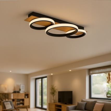 Oprawa sufitowa LED ROWENA LED/18W/230V czarna/brązowa