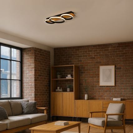 Oprawa sufitowa LED ROWENA LED/18W/230V czarna/brązowa