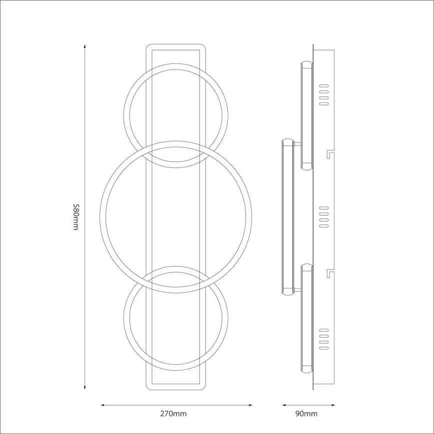 Oprawa sufitowa LED ROWENA LED/18W/230V czarna/brązowa