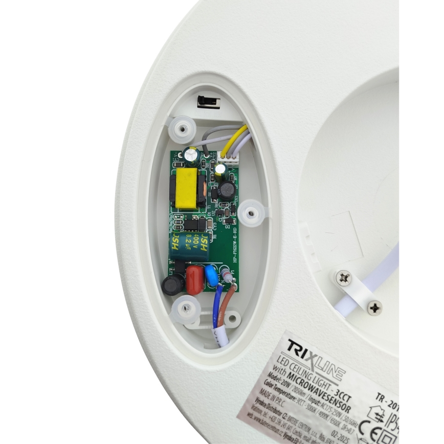 Oprawa sufitowa LED z czujnikiem ruchu LED/20W/230V 3000/4000/6500K Ø 230 cm IP54 szara
