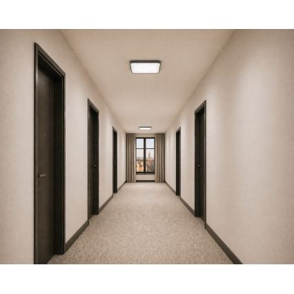 Oprawa sufitowa LED z czujnikiem ruchu i zmierzchu WILTON LED/24W/230V 4000K 33x33 cm antracyt