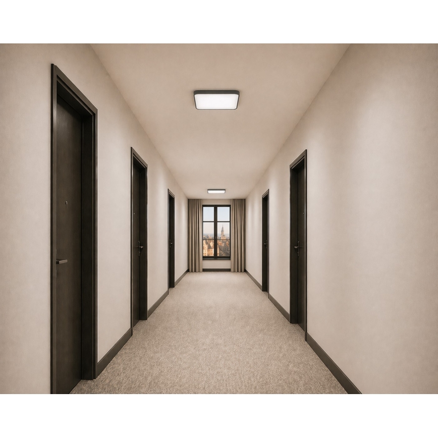 Oprawa sufitowa LED z czujnikiem ruchu i zmierzchu WILTON LED/24W/230V 4000K 33x33 cm antracyt