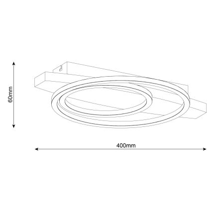 Oprawa sufitowa MELISA LED/28W/230V 30x40 cm sosna