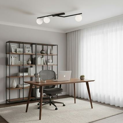 Oprawa sufitowa NATON 3xE14/10W/230V czarna/biała