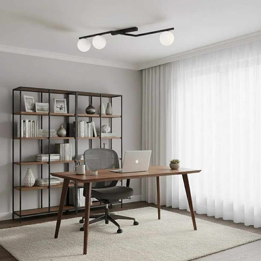 Oprawa sufitowa NATON 3xE14/10W/230V czarna/biała