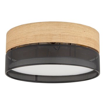 Oprawa sufitowa NICOL 4xE27/15W/230V śr. 50 cm fornir/czarna