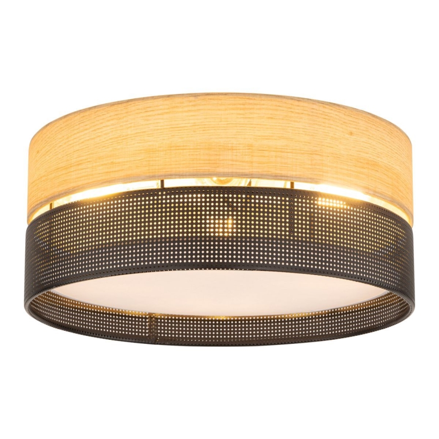 Oprawa sufitowa NICOL 4xE27/15W/230V śr. 50 cm fornir/czarna