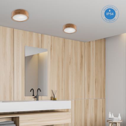 Lampa sufitowa do łazienki OAK, 2x E27 / 15 W / 230 V, IP54, dąb, śr. 27 cm