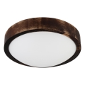 Oprawa sufitowa OAK SLIM 1xE27/15W/230V śr. 27 cm dąb/ciemny brąz