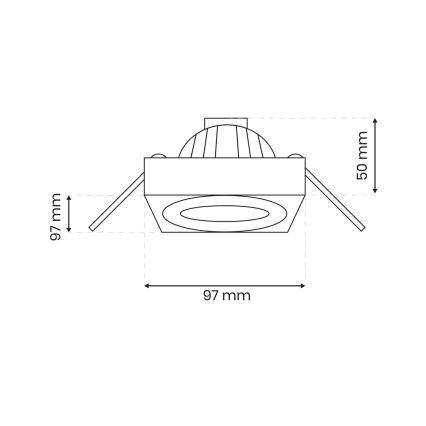 Oprawa sufitowa punktowa NUSA 1xGU5,3/MR16/50W/12V kwadratowa czarna