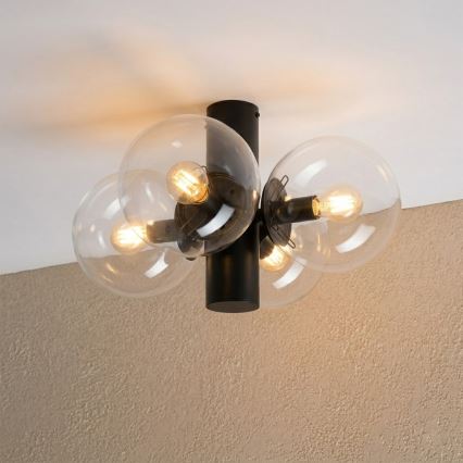 Oprawa sufitowa SFERIO 4xE14/5W/230V czarna/przezroczysta