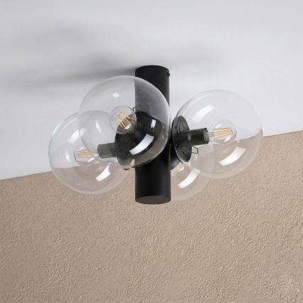 Oprawa sufitowa SFERIO 4xE14/5W/230V czarna/przezroczysta