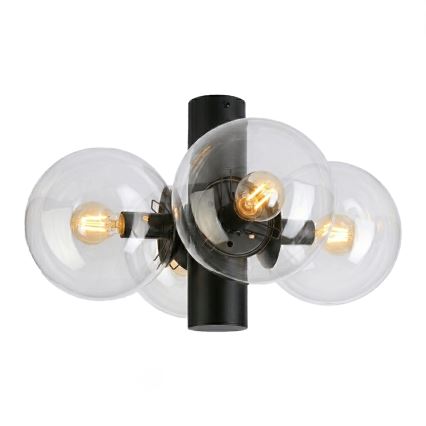 Oprawa sufitowa SFERIO 4xE14/5W/230V czarna/przezroczysta