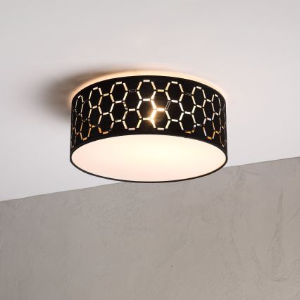 Oprawa sufitowa ULLE 1xE27/15W/230V śr. 35 cm czarna