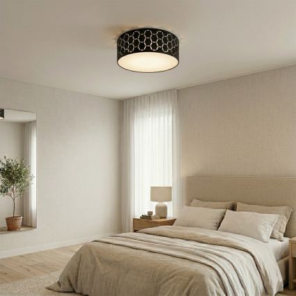 Oprawa sufitowa ULLE 1xE27/15W/230V śr. 35 cm czarna