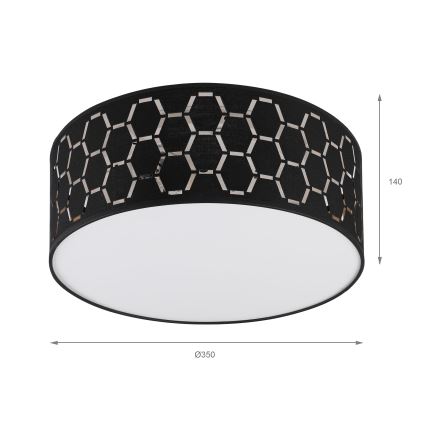 Oprawa sufitowa ULLE 1xE27/15W/230V śr. 35 cm czarna