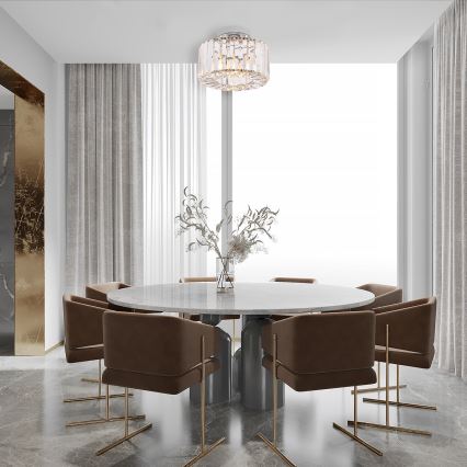 Oprawa sufitowa VETRO 1xE27/15W/230V, śr. 24,5 cm, chrom matowy