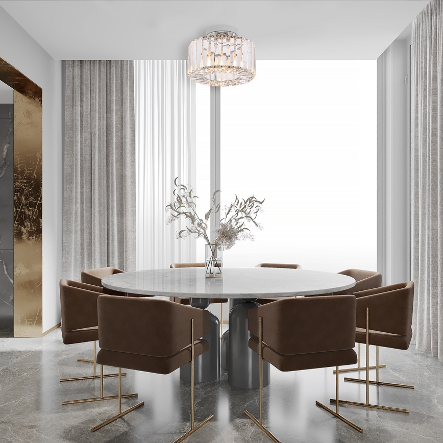 Oprawa sufitowa VETRO 1xE27/15W/230V, śr. 24,5 cm, chrom matowy