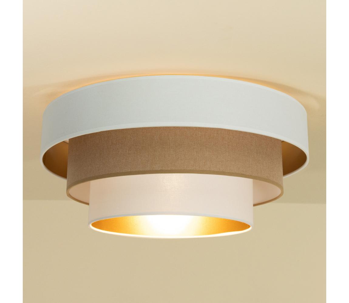 Oprawa sufitowa WENTA 1xE27/60W/230V śr. 50 cm biała/brązowa