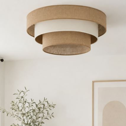 Oprawa sufitowa WENTA 1xE27/60W/230V śr. 50 cm juta/beżowa