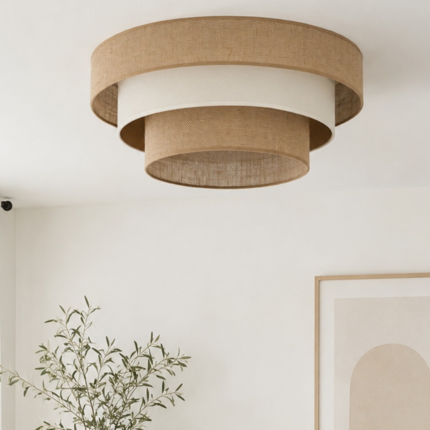 Oprawa sufitowa WENTA 1xE27/60W/230V śr. 50 cm juta/beżowa
