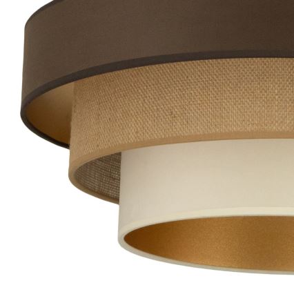 Oprawa sufitowa WENTA, 1xE27/60W/230V, średnica 50 cm, brązowy/juta/beżowy