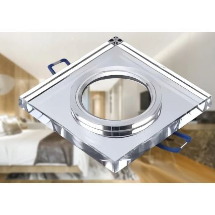 Oprawa sufitowa wpuszczana 1xGU10/MR16/10W/230V 9x9 cm, chrom błyszczący