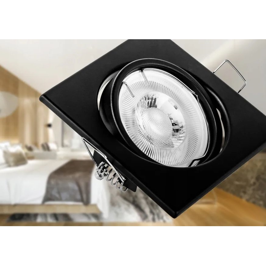 Oprawa sufitowa wpuszczana 1xGU10/MR16/10W/230V 9x9 cm czarna