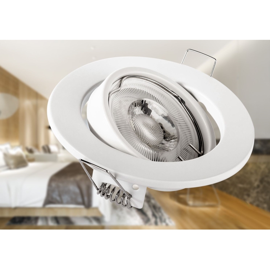 Oprawa sufitowa wpuszczana 1xGU10/MR16/10W/230V śr. 9 cm biała